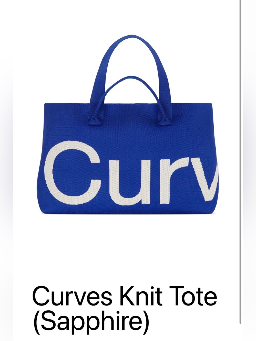 Curves Knit Tote in Sapphire Blue - Women Tote